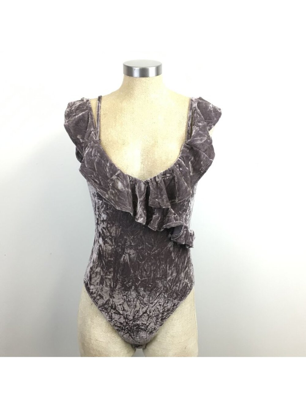 Inspired Hearts Crushed Velvet Bodysuit Size Large NWOT New